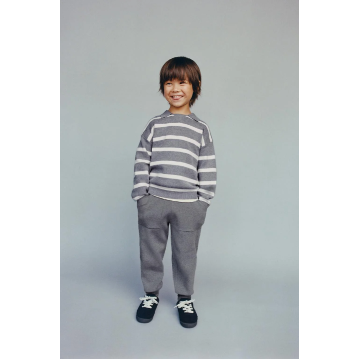 СВИТЕР В ПОЛОСКУ С ВОРОТНИКОМ ПОЛО