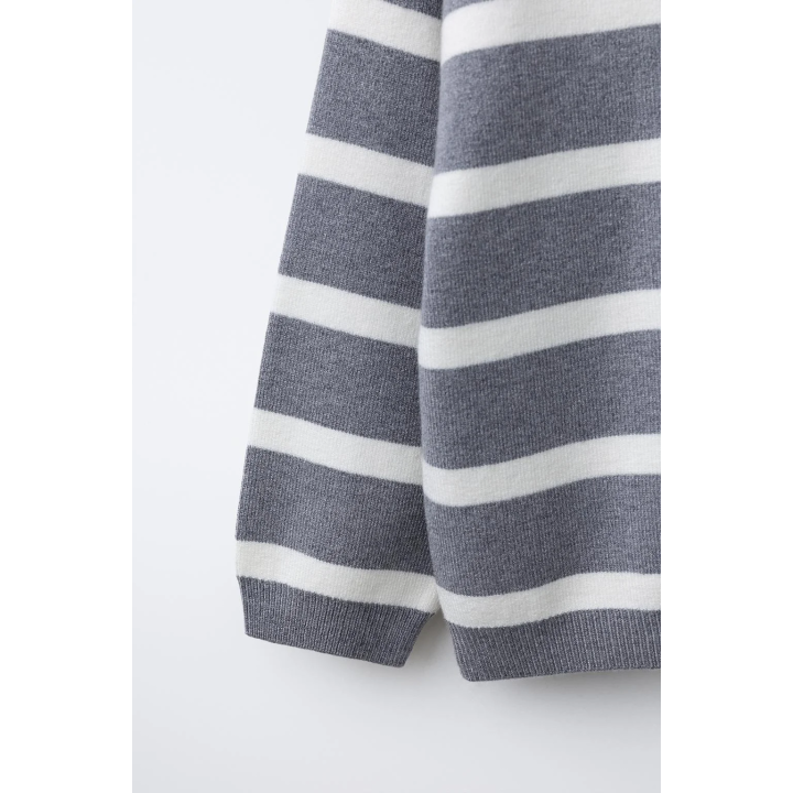 СВИТЕР В ПОЛОСКУ С ВОРОТНИКОМ ПОЛО