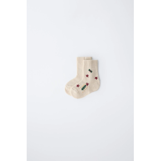 MID-CALF EMBROIDERED WOOL SOCKS
