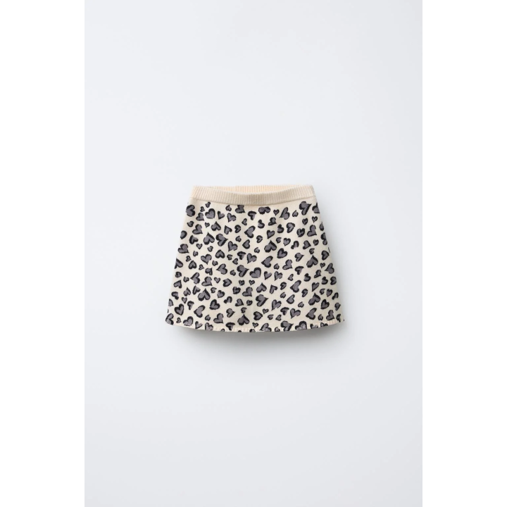 ТРИКОТАЖНАЯ ЮБКА С СЕРДЕЧКАМИ