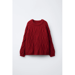 ВЯЗАНЫЙ СВИТЕР С УЗОРОМ «КОСЫ»