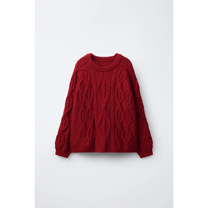 ВЯЗАНЫЙ СВИТЕР С УЗОРОМ «КОСЫ»