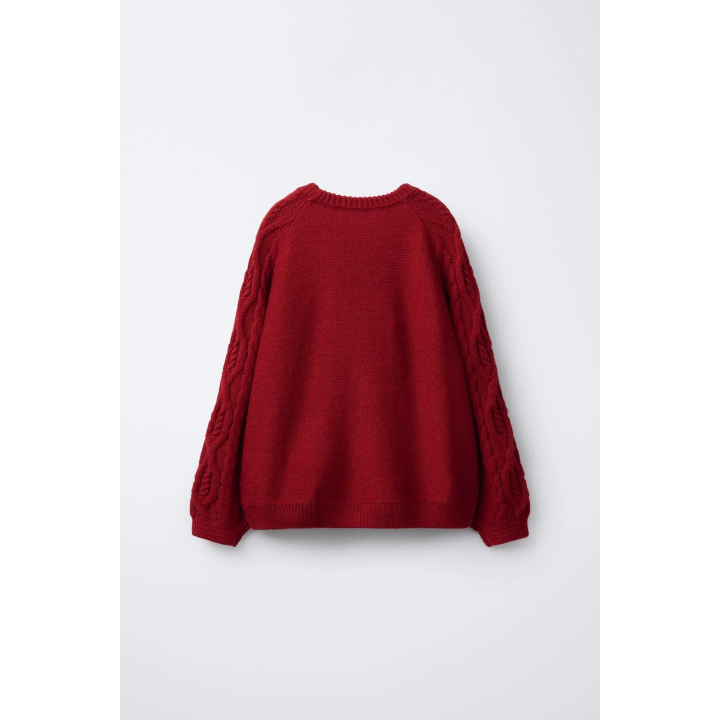 ВЯЗАНЫЙ СВИТЕР С УЗОРОМ «КОСЫ»