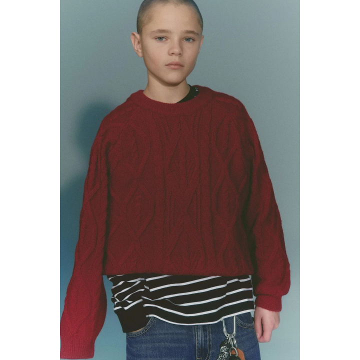 ВЯЗАНЫЙ СВИТЕР С УЗОРОМ «КОСЫ»