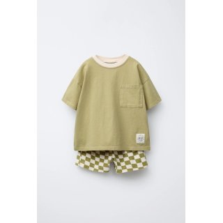 КОМПЛЕКТ ИЗ ФУТБОЛКИ  И ШОРТОВ-ДЖОГГЕРОВ В КЛЕТКУ