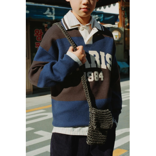 ВЯЗАНЫЙ ДЖЕРСИ ПОЛО В ПОЛОСКУ С ПРИНТОМ