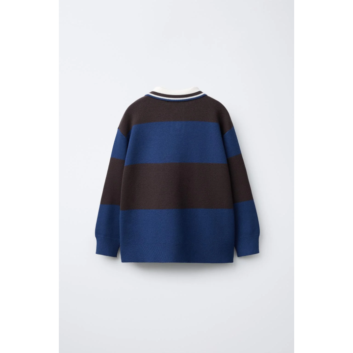 ВЯЗАНЫЙ ДЖЕРСИ ПОЛО В ПОЛОСКУ С ПРИНТОМ