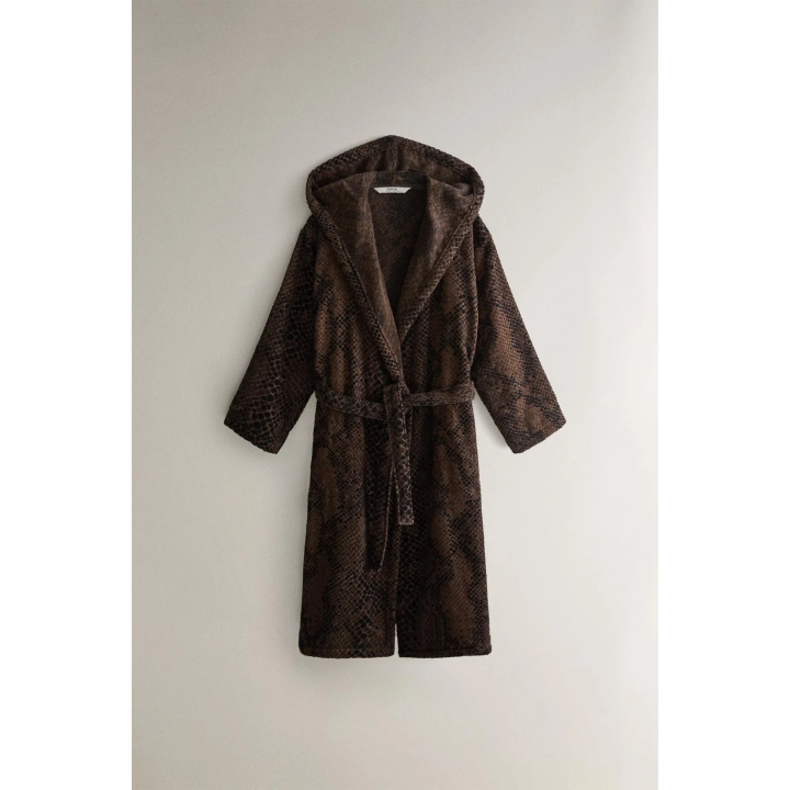 ANIMAL PRINT VELOUR DRESSING GOWN