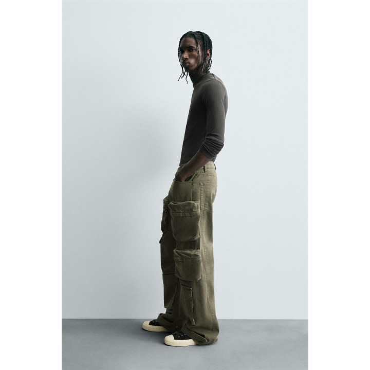 ДЖИНСОВЫЕ БРЮКИ КАРГО С КАРМАНАМИ