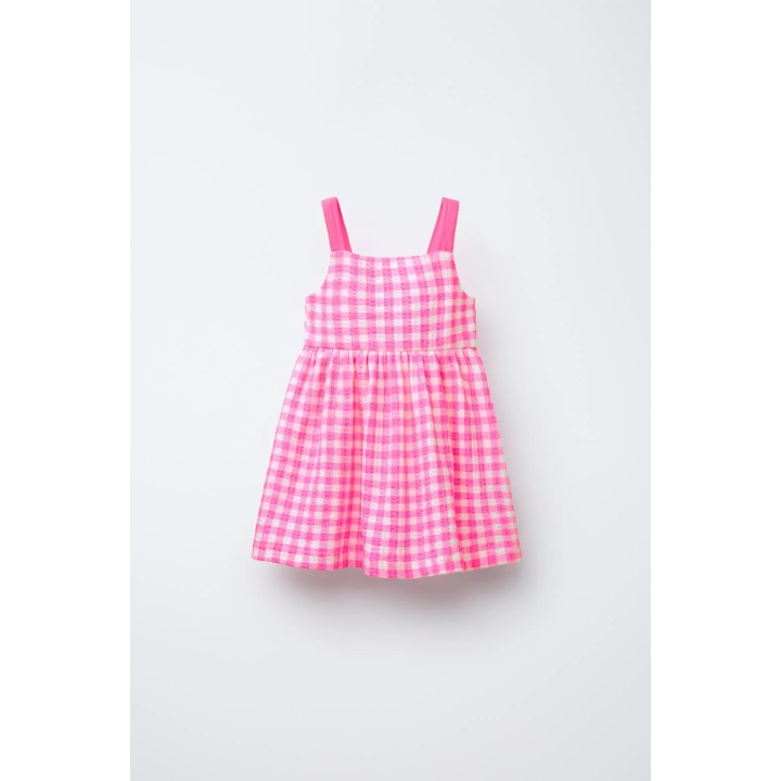 ПЛАТЬЕ ИЗ РЕЛЬЕФНОЙ ТКАНИ С ПРИНТОМ И БАНТОМ