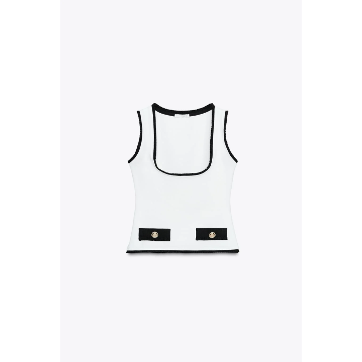 ОБЛЕГАЮЩИЙ ТОП-ЖИЛЕТ ИЗ ЭЛАСТИЧНОЙ ТКАНИ