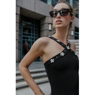 ЭЛАСТИЧНОЕ БОДИ С ГОРЛОВИНОЙ ХАЛТЕР И ЦВЕТАМИ