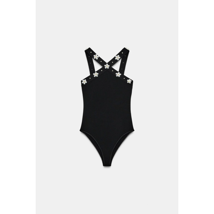 ЭЛАСТИЧНОЕ БОДИ С ГОРЛОВИНОЙ ХАЛТЕР И ЦВЕТАМИ