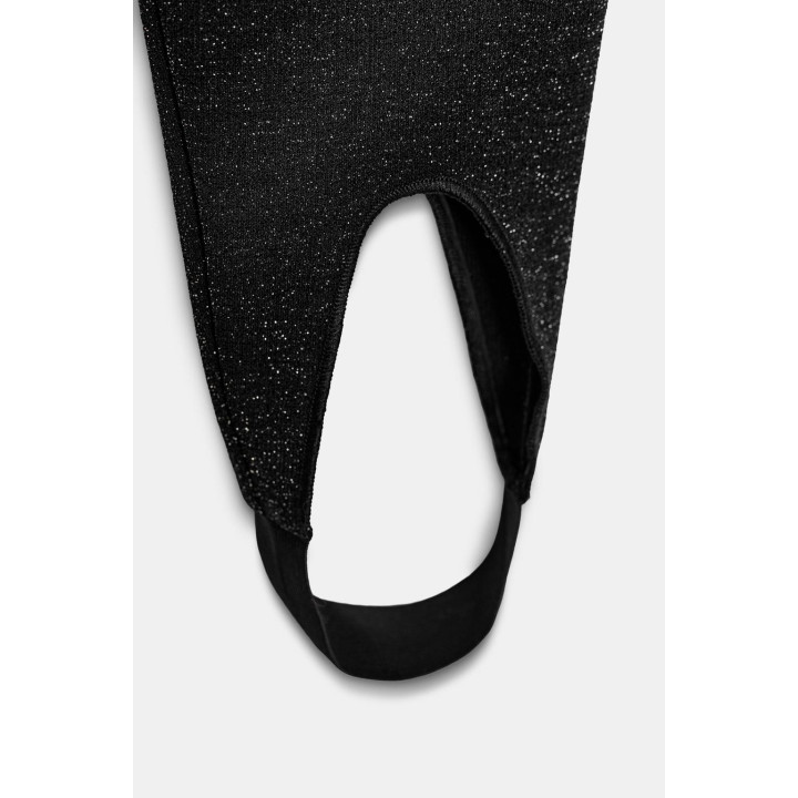 Блестящие трикотажные леггинсы с подтяжками