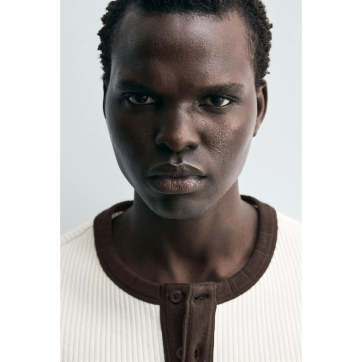 Рубашка с отложным воротником из рубчиковой ткани