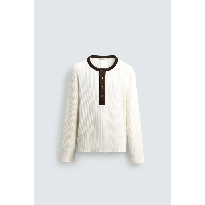 Рубашка с отложным воротником из рубчиковой ткани