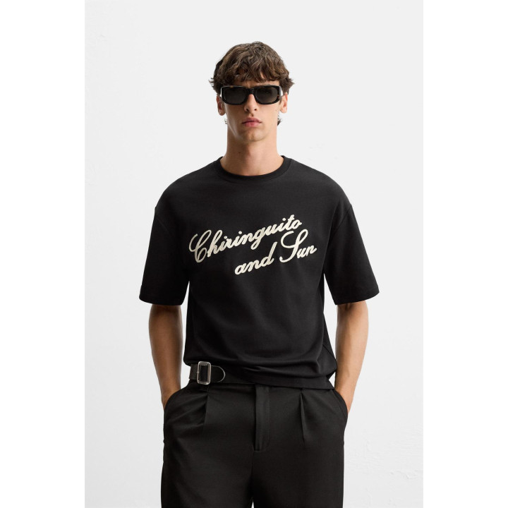 ФУТБОЛКА С ВЫШИТОЙ НАДПИСЬЮ