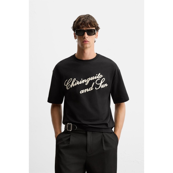 ФУТБОЛКА С ВЫШИТОЙ НАДПИСЬЮ