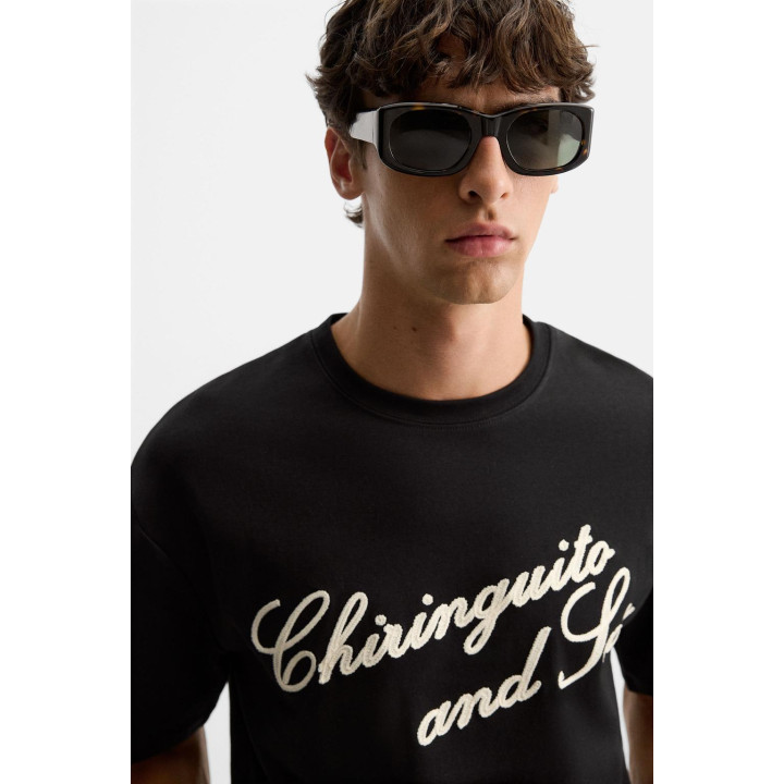 ФУТБОЛКА С ВЫШИТОЙ НАДПИСЬЮ