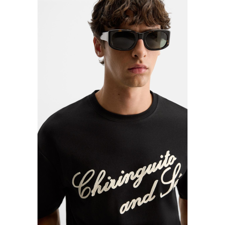 ФУТБОЛКА С ВЫШИТОЙ НАДПИСЬЮ