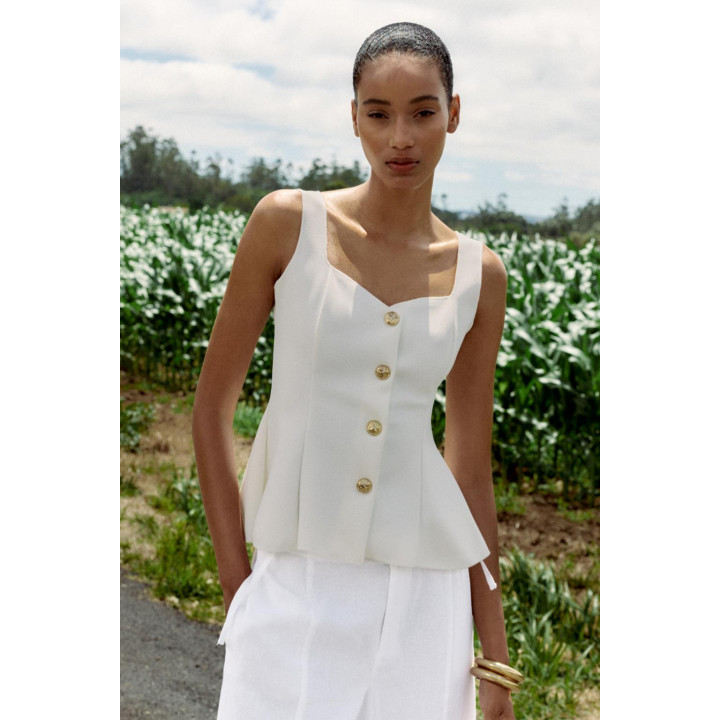 ЭЛАСТИЧНЫЙ ТОП-ЖИЛЕТ С БАСКОЙ