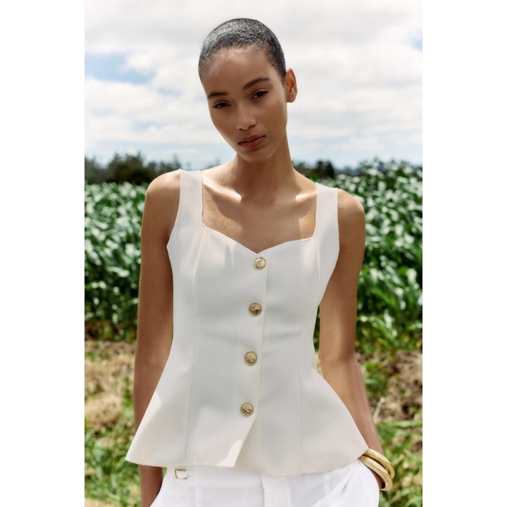 ЭЛАСТИЧНЫЙ ТОП-ЖИЛЕТ С БАСКОЙ