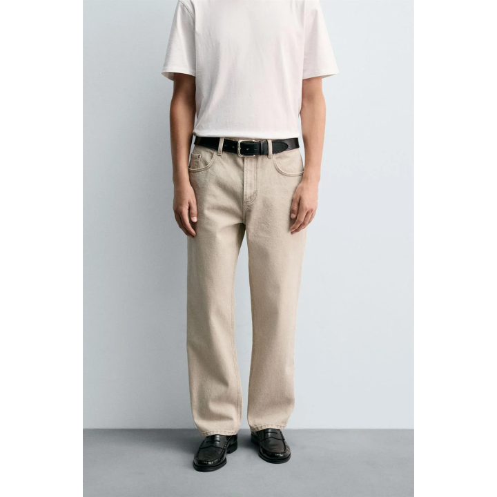 Джинсы прямого кроя с водным принтом