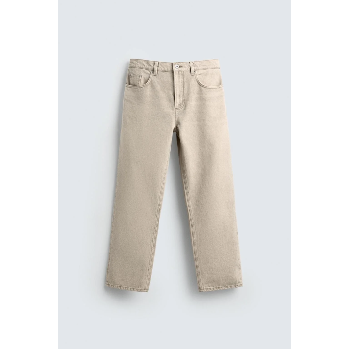 Джинсы прямого кроя с водным принтом