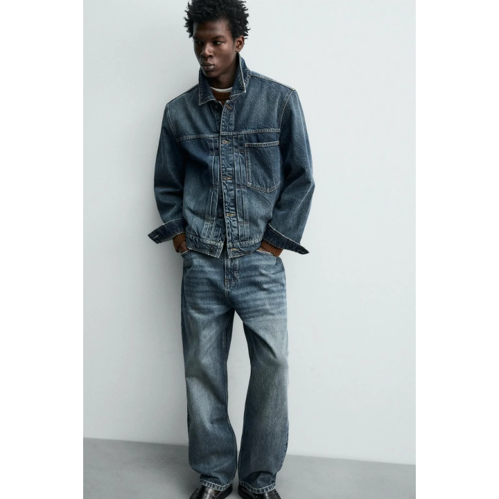 ДЖИНСОВАЯ КУРТКА СО СКЛАДКАМИ