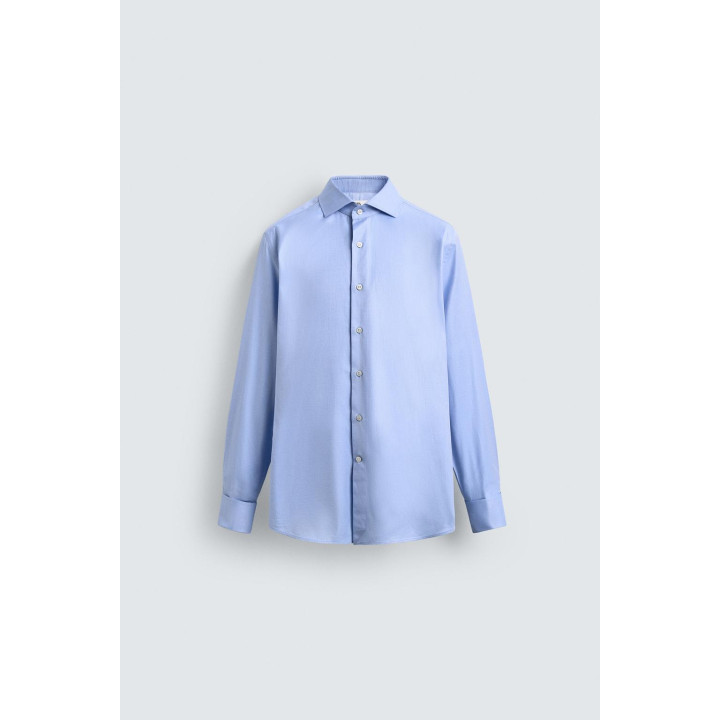 РУБАШКА ИЗ РЕЛЬЕФНОЙ ТКАНИ С МАНЖЕТАМИ ПОД ЗАПОНКИ