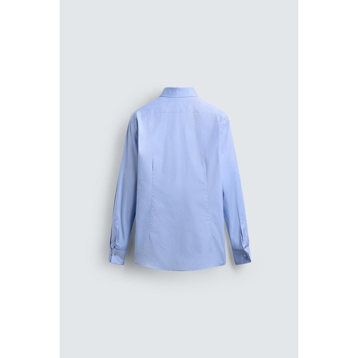 РУБАШКА ИЗ РЕЛЬЕФНОЙ ТКАНИ С МАНЖЕТАМИ ПОД ЗАПОНКИ