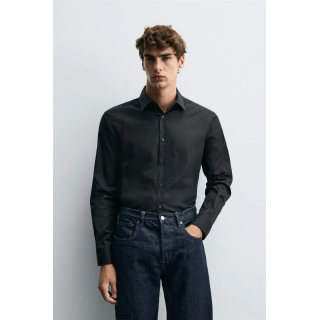 РУБАШКА КЛАССИЧЕСКОГО КРОЯ ИЗ РЕЛЬЕФНОЙ ТКАНИ