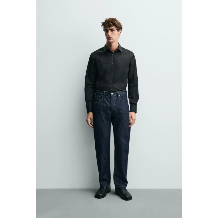 РУБАШКА КЛАССИЧЕСКОГО КРОЯ ИЗ РЕЛЬЕФНОЙ ТКАНИ