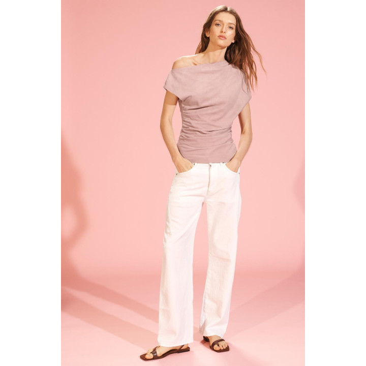 Топ из замши limited edition с драпировкой