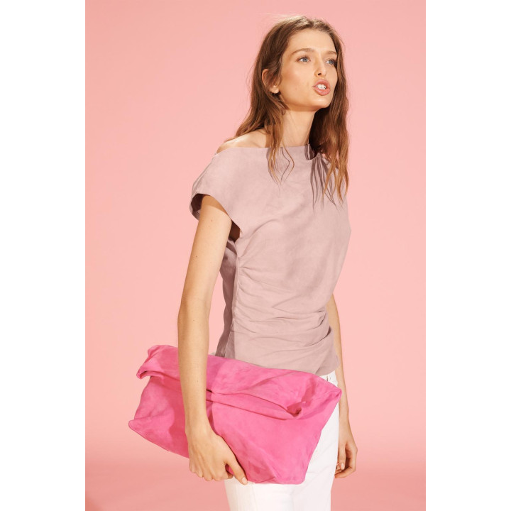 Топ из замши limited edition с драпировкой