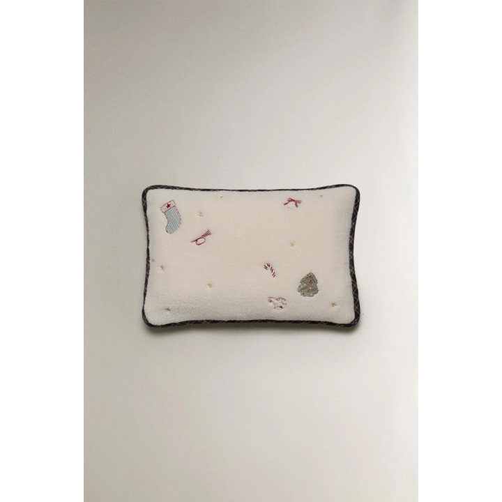 Детский клетчатый рождественский чехол на подушку