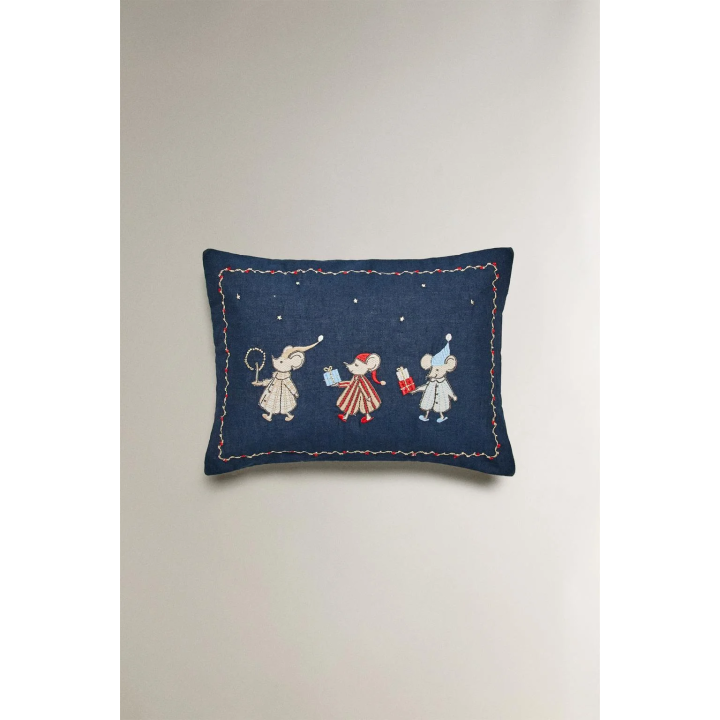 Детский чехол подушки с рождественскими мышками