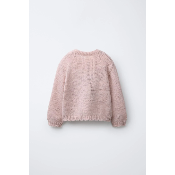 ВЯЗАНЫЙ СВИТЕР С ВЫШИТЫМ МЕДВЕДЕМ И ШЕРСТЬЮ