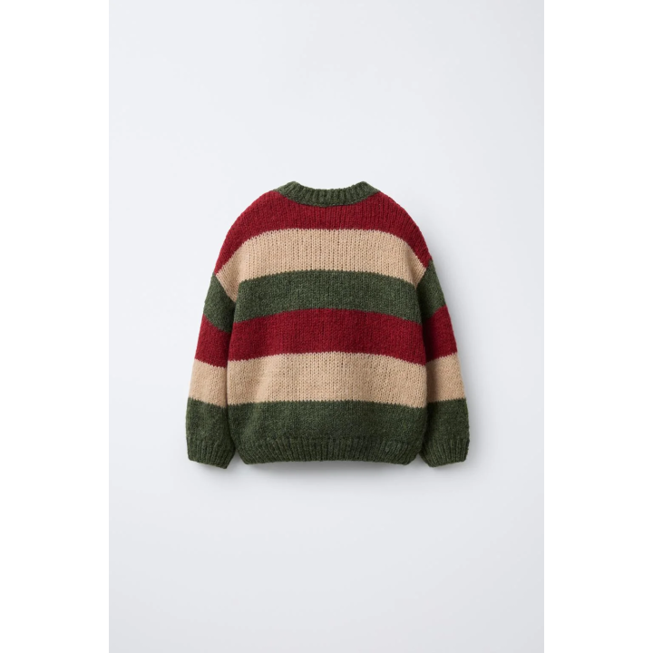 ВЯЗАНЫЙ СВИТЕР В ПОЛОСКУ С ШЕРСТЬЮ