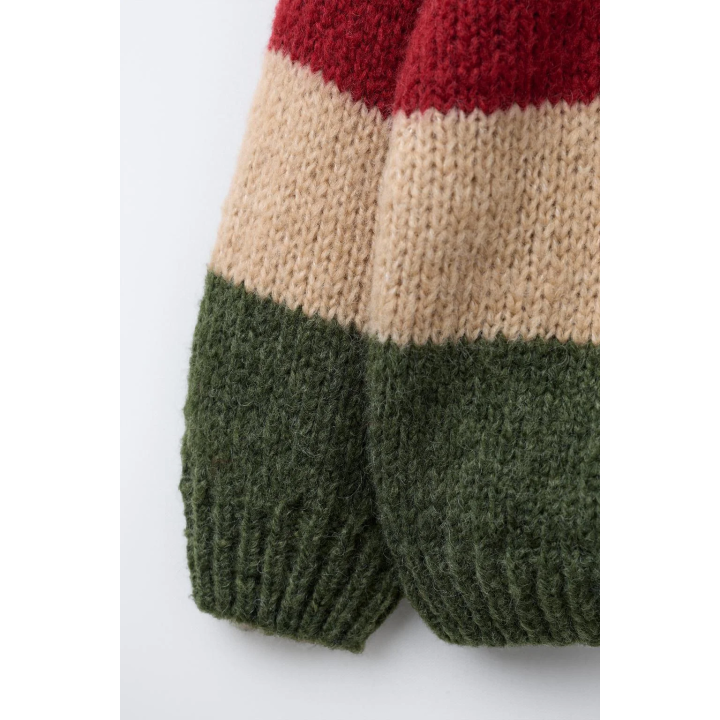 ВЯЗАНЫЙ СВИТЕР В ПОЛОСКУ С ШЕРСТЬЮ