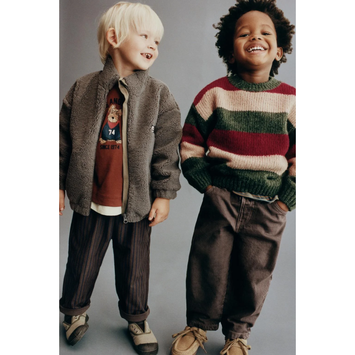 ВЯЗАНЫЙ СВИТЕР В ПОЛОСКУ С ШЕРСТЬЮ