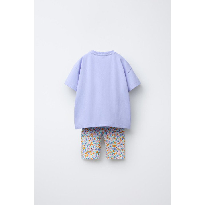 КОМПЛЕКТ ДЛЯ БЕГА, ФУТБОЛКА И ВЕЛОСИПЕДНЫЕ ЛЕГИНСЫ С ПРИНТОМ