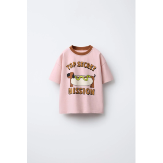 ФУТБОЛКА С ПРИНТОМ И КОНТРАСТНОЙ ОТДЕЛКОЙ