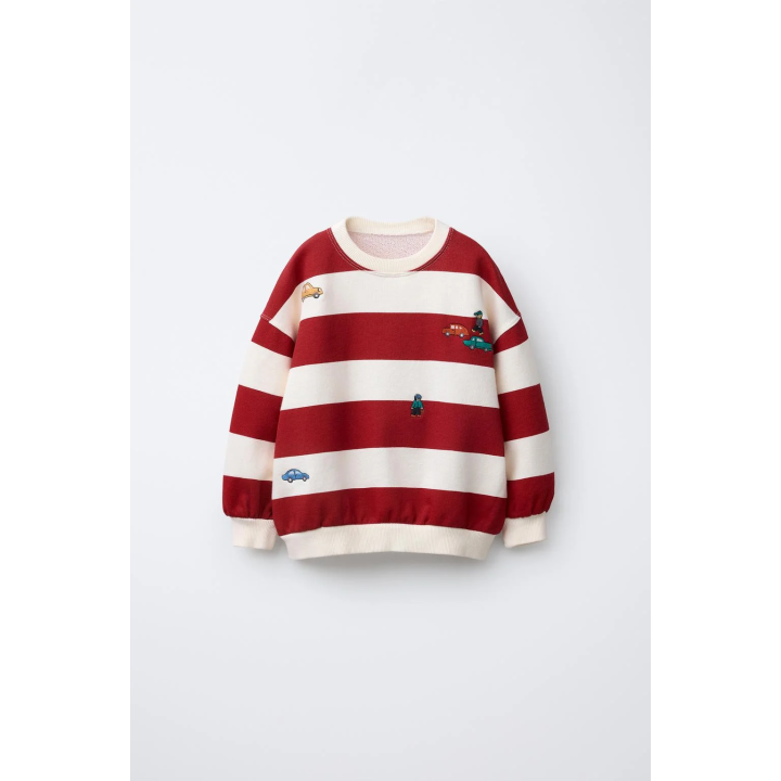 ТОЛСТОВКА В ПОЛОСКУ С ВЫШИВКОЙ