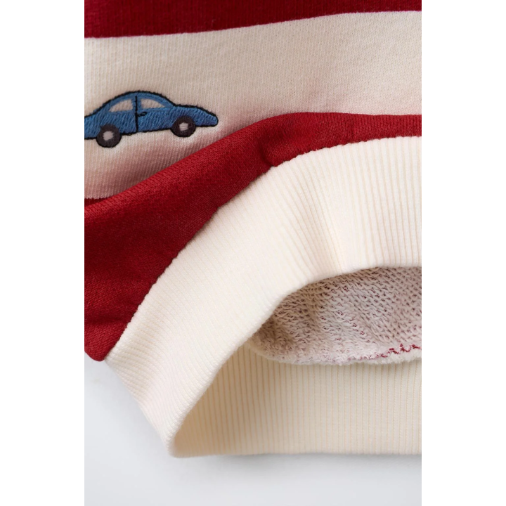 ТОЛСТОВКА В ПОЛОСКУ С ВЫШИВКОЙ