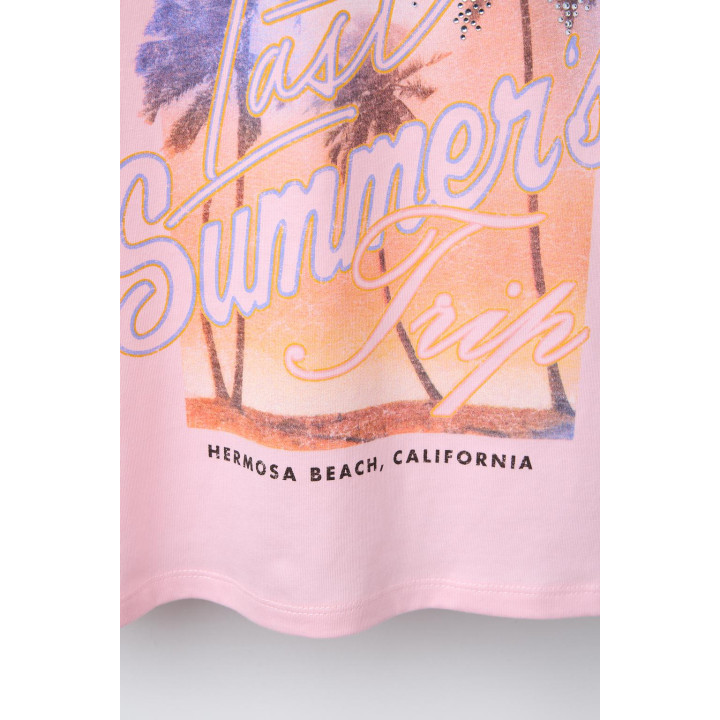 ФУТБОЛКА С ПРИНТОМ «ФЕСТИВАЛЬ» СО СТРАЗАМИ