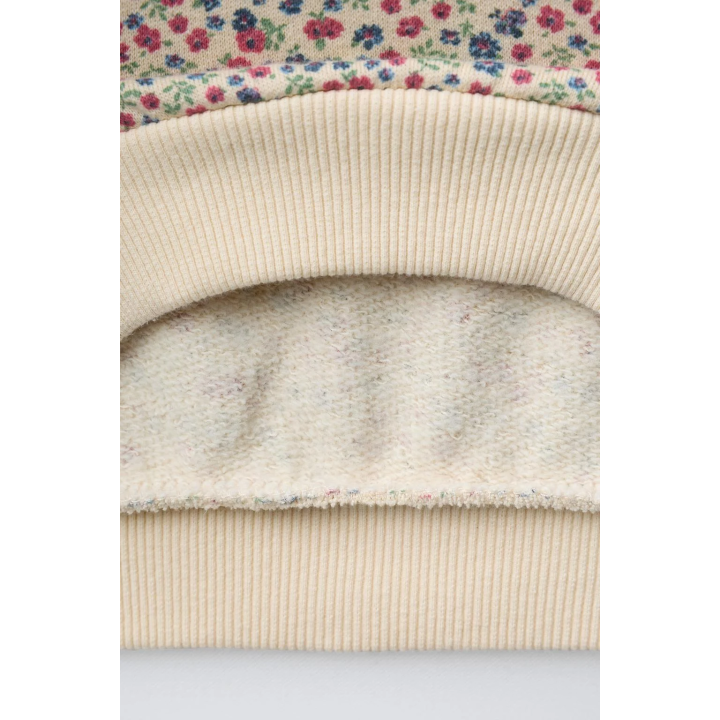 ТОЛСТОВКА С ЦВЕТОЧНЫМ ПРИНТОМ И КРУЖЕВНЫМ КАРМАНОМ