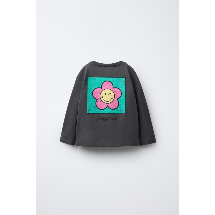 ЛОНГСЛИВ С ЦВЕТОЧНЫМ ПРИНТОМ «СМАЙЛИК»®