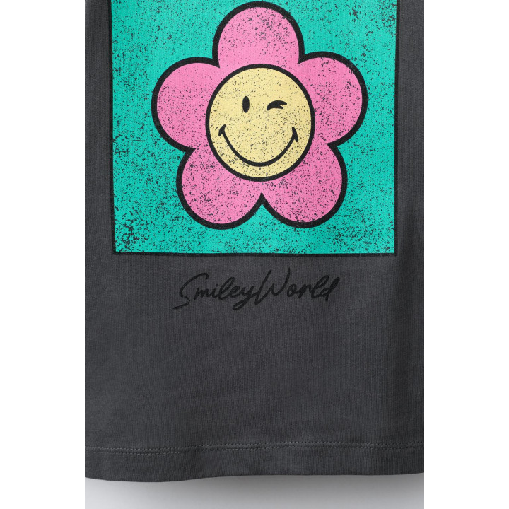 ЛОНГСЛИВ С ЦВЕТОЧНЫМ ПРИНТОМ «СМАЙЛИК»®