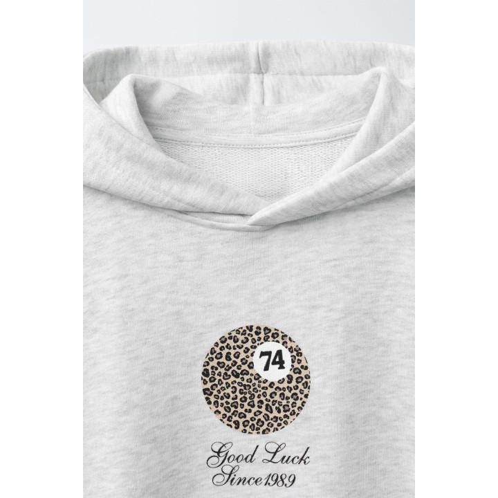 ХУДИ С КАПЮШОНОМ И ПРИНТОМ «БИЛЬЯРДНЫЙ ШАР»